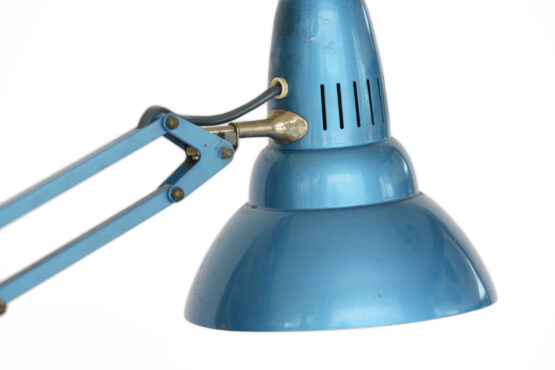Metallic blue architect lamp Luxo L-2 by Jac Jakobsen for Luxo. Norway 1960s - Image 3