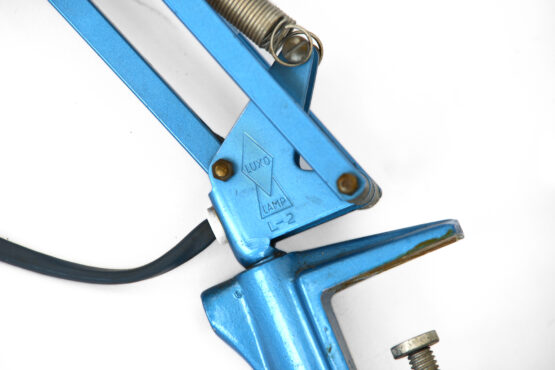 Metallic blue architect lamp Luxo L-2 by Jac Jakobsen for Luxo. Norway 1960s - Image 5