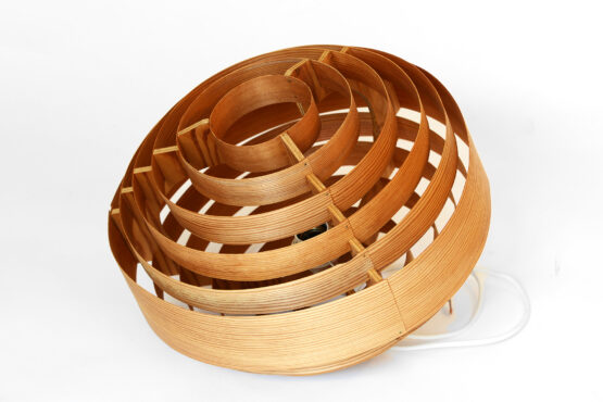Pine veneer pendant light T 674 by Hans-Agne Jakobsson for Ellysett AB. Sweden 1960s - Image 11