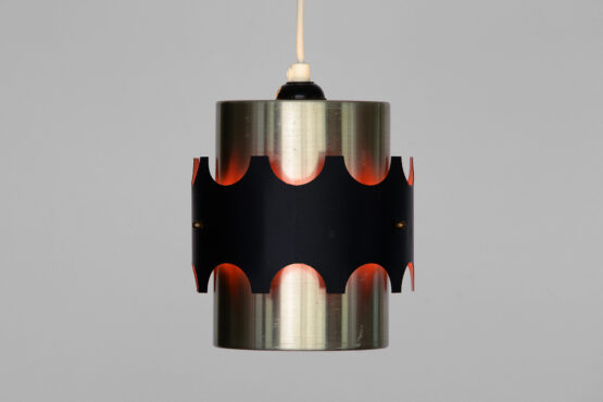 Brushed aluminum pendant light by Werner Schou for Coronell Electro. Denmark 1960s - Image 2