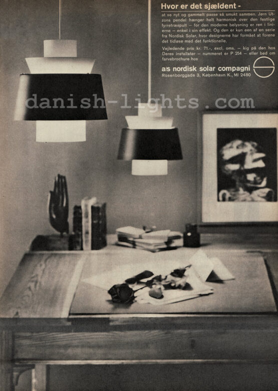 Pendant light P254 "Tivoli" by Jørn Utzon for Nordisk Solar Compagni. Denmark 1960s. - Image 8