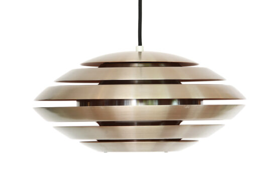 Layered aluminum pendant light from Jeka Metaltryk. Denmark 1960s