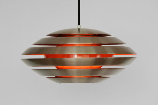 Layered aluminum pendant light from Jeka Metaltryk. Denmark 1960s - Image 2