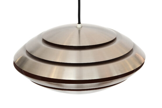 Layered aluminum pendant light from Jeka Metaltryk. Denmark 1960s - Image 5
