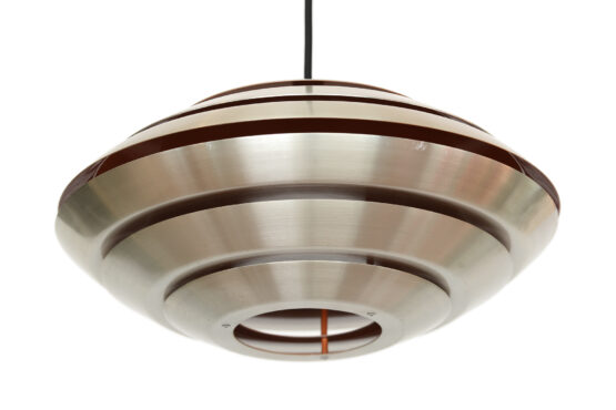 Layered aluminum pendant light from Jeka Metaltryk. Denmark 1960s - Image 7