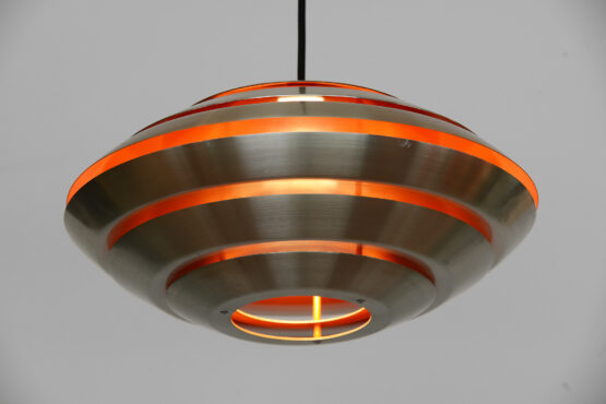 Layered aluminum pendant light from Jeka Metaltryk. Denmark 1960s - Image 8