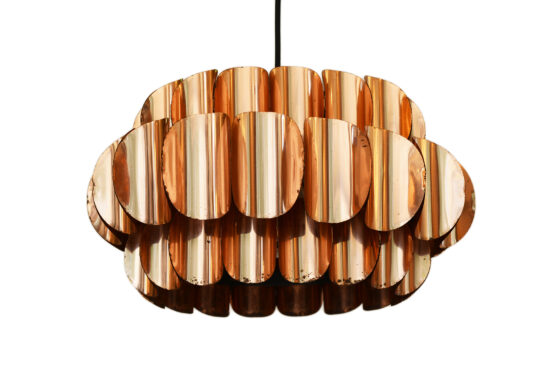 Copper pendant light by Thorsten Orrling for Hans-Agne Jakobsson AB, Markaryd. Sweden 1960s