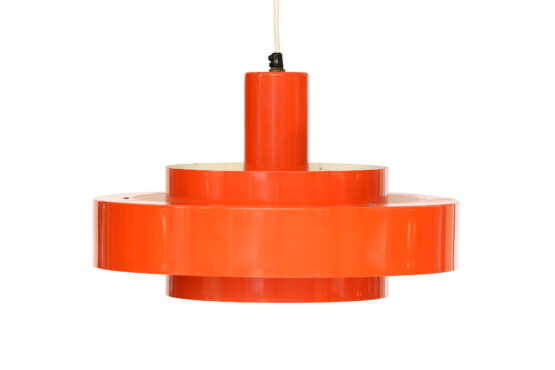 Pedant light "Equator" in orange by Jo Hammerborg for Fog & Mørup. Denmark 1960s