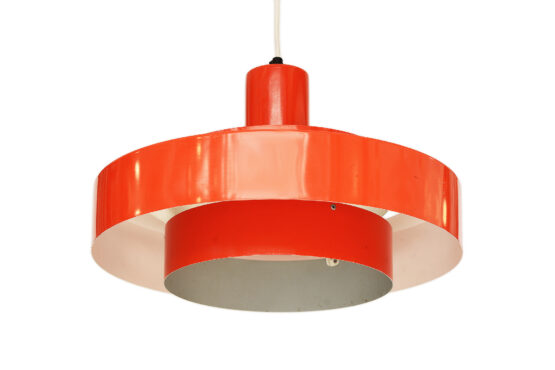 Pedant light "Equator" in orange by Jo Hammerborg for Fog & Mørup. Denmark 1960s - Image 4