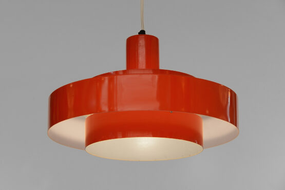 Pedant light "Equator" in orange by Jo Hammerborg for Fog & Mørup. Denmark 1960s - Image 5