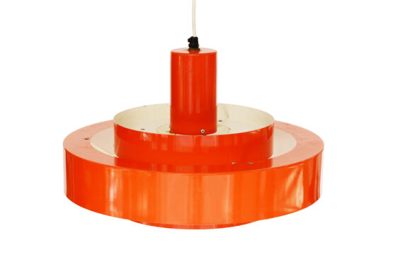 Pedant light "Equator" in orange by Jo Hammerborg for Fog & Mørup. Denmark 1960s - Image 6