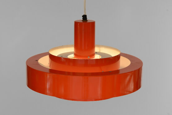 Pedant light "Equator" in orange by Jo Hammerborg for Fog & Mørup. Denmark 1960s - Image 7