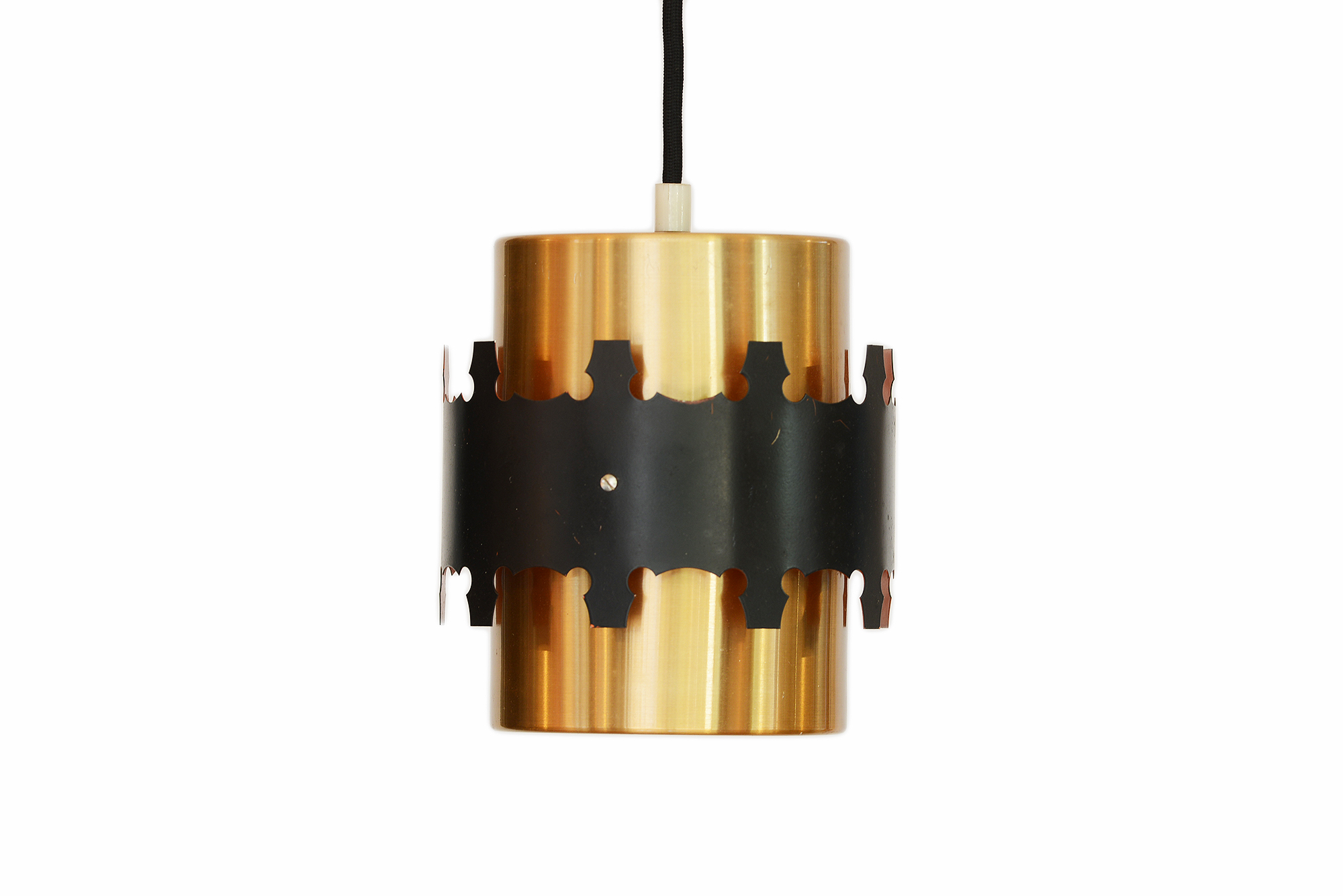 Copper colored aluminum pendant light by Coronell Electro. Denmark