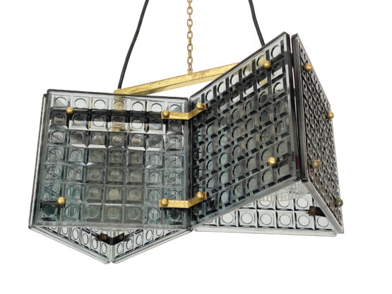 Smoked glass pendant light by Mac Hegerup for Kronobergsbelysning. Sweden 1960s - Image 5