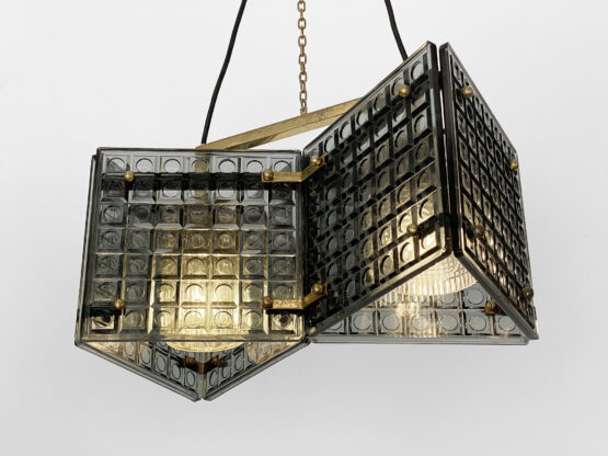 Smoked glass pendant light by Mac Hegerup for Kronobergsbelysning. Sweden 1960s - Image 6