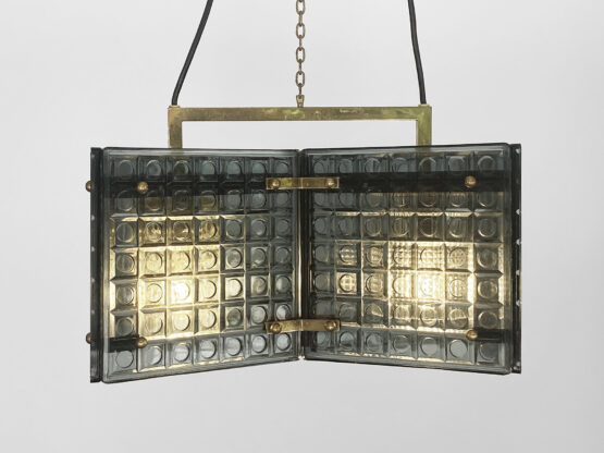 Smoked glass pendant light by Mac Hegerup for Kronobergsbelysning. Sweden 1960s - Image 10
