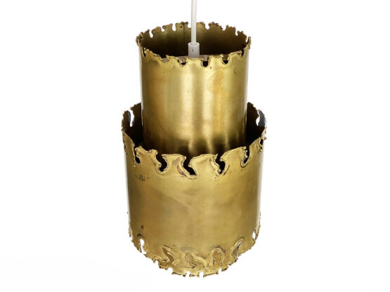 Brutalist pendant light in oxidized brass by Svend Aage Holm Sørensen for Holm Sørensen & co. Denmark 1960s - Image 5
