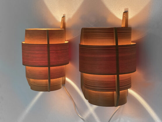 Pair of pine wood wall lights/sconces by Hans-Agne Jakobsson for Ellysett AB. Sweden 1960s - Image 6