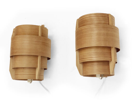 Pair of pine wood wall lights/sconces by Hans-Agne Jakobsson for Ellysett AB. Sweden 1960s - Image 7