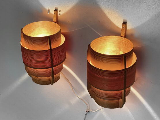 Pair of pine wood wall lights/sconces by Hans-Agne Jakobsson for Ellysett AB. Sweden 1960s - Image 10