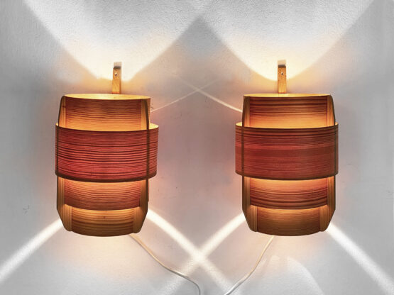Pair of pine wood wall lights/sconces by Hans-Agne Jakobsson for Ellysett AB. Sweden 1960s - Image 4