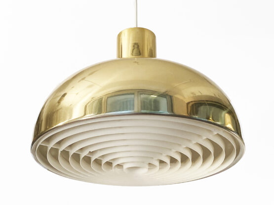 Large golden pendant light. Sweden 1970s - Image 3