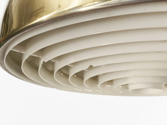 Large golden pendant light. Sweden 1970s - Image 5