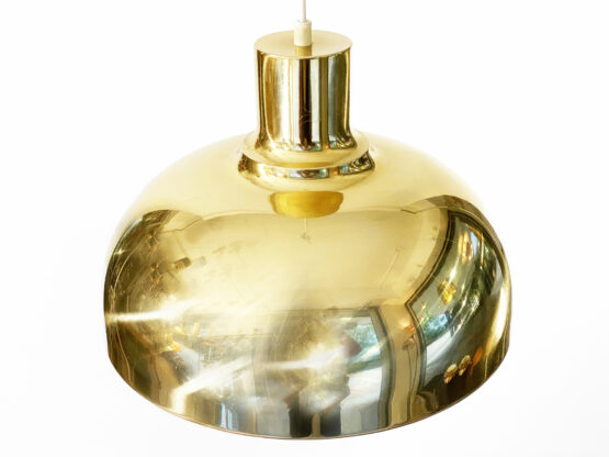 Large golden pendant light. Sweden 1970s - Image 6