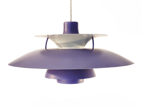 Purple pendant light PH 5 by Poul Henningsen for Louis Poulsen. Denmark 1980s