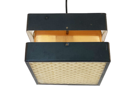 Small pendant light in copper and black metal. Denmark 1960s - Image 6
