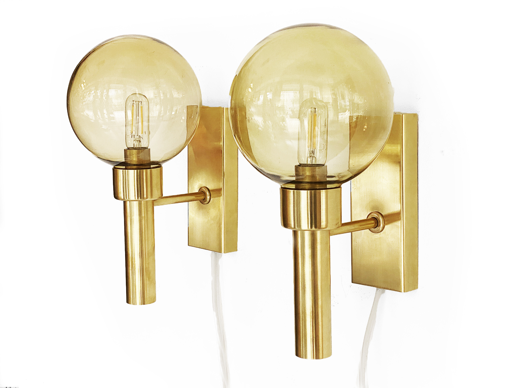 Pair of wall lights/sconces "Bodegalampet" by Vitrika. Denmark 1970s