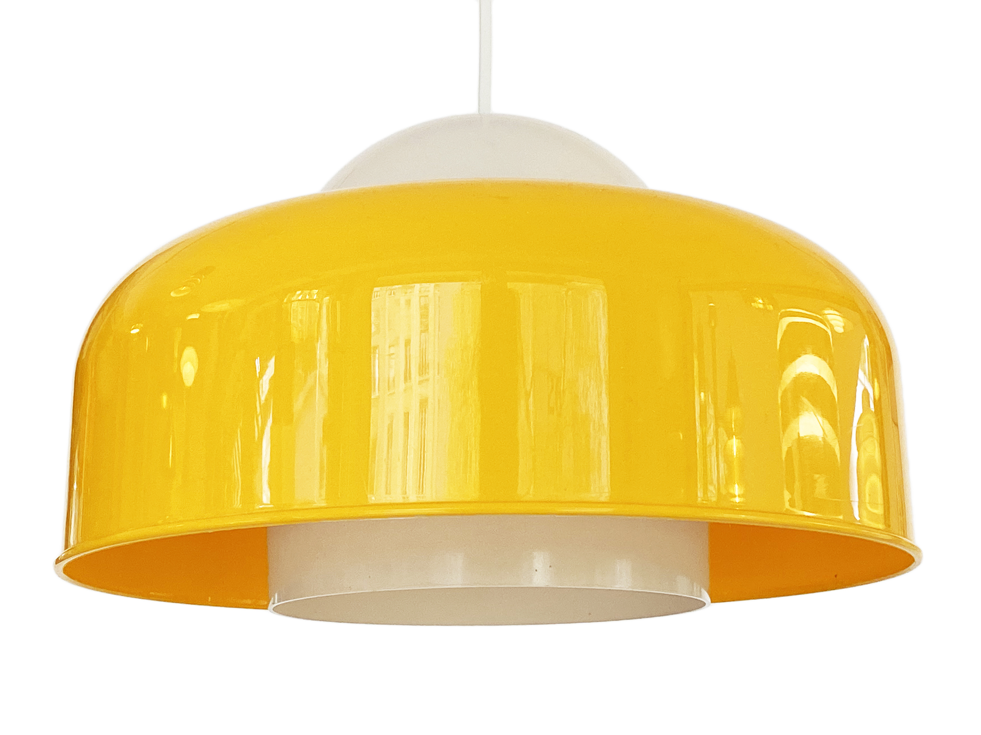 Large plastic pendant light by Fagerhults Belysning. Sweden 1970s