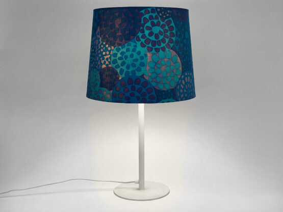 Metal table lamp by Uno and Östen Kristiansson for Luxus. Shade from repurposed fabric by Metsovaara. Sweden 1970s - Image 2