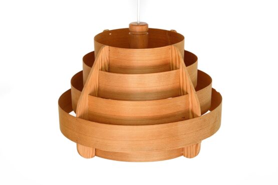 Pine veneer pendant light by Hans-Agne Jakobsson for Ellysett AB. Sweden 1960s - Image 5