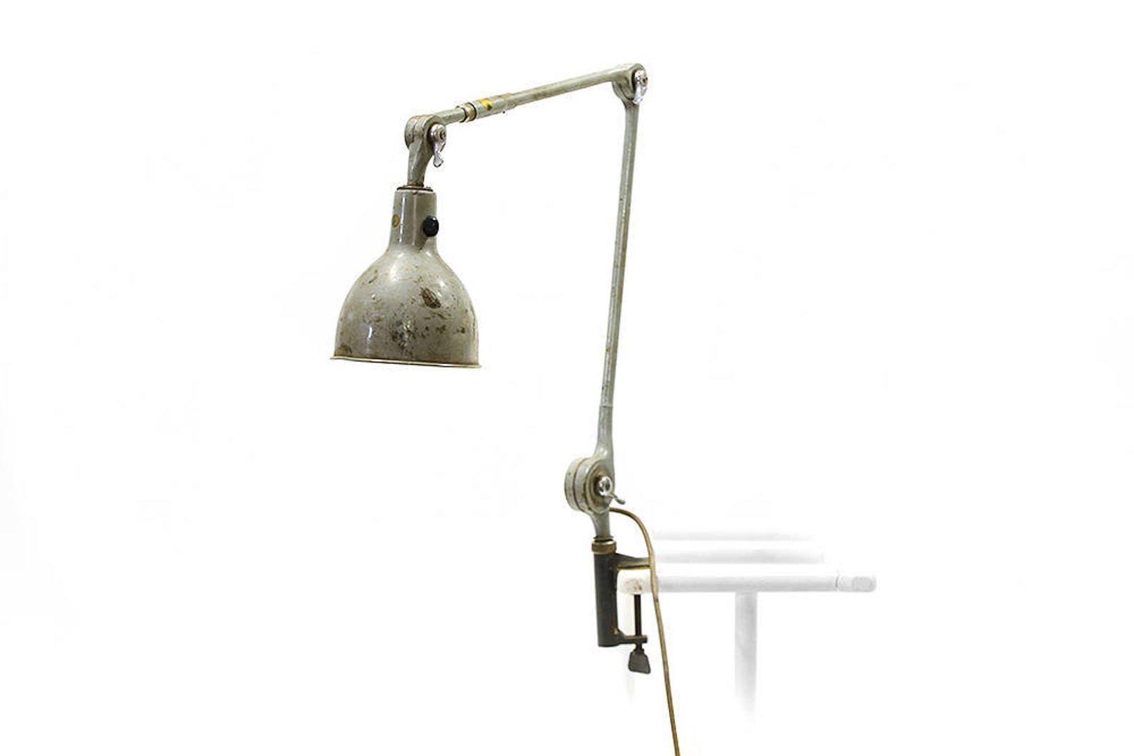 Industrial machine operator desk lamp from legendary producer PeFeGe, Stockholm Sweden 1950s.