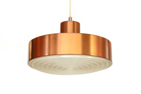 Copper colored aluminium pendant light from ASEA. Sweden 1960s - Image 3