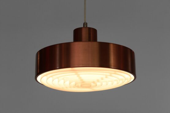 Copper colored aluminium pendant light from ASEA. Sweden 1960s - Image 4
