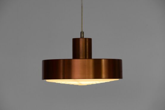 Copper colored aluminium pendant light from ASEA. Sweden 1960s - Image 2