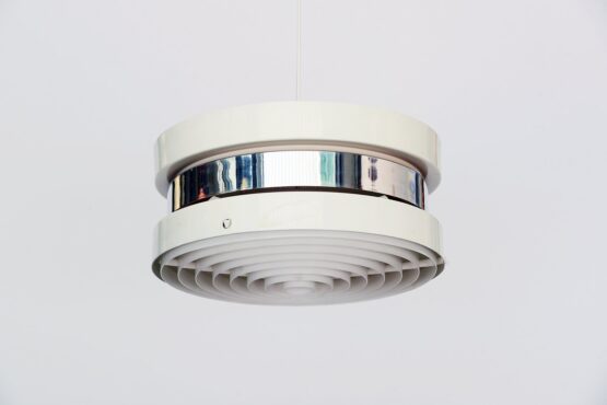 Pendant light in white lacquered aluminium by Carl Thore (Sigurd Lindkvist) for Granhaga Metall. Sweden 1970s. - Image 5