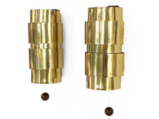 Brass wall sconces by Hans-Agne Jakobsson for H-A Jakobson Markary AB. Sweden 1960s