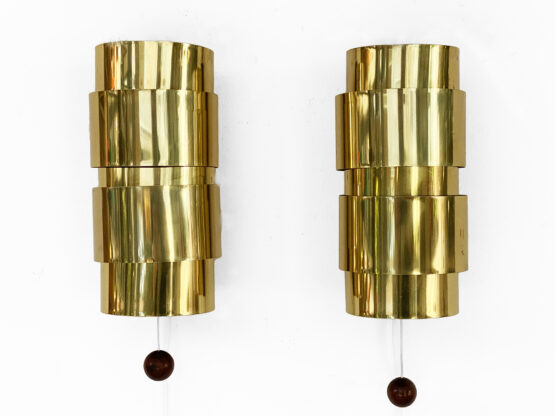 Brass wall sconces by Hans-Agne Jakobsson for H-A Jakobson Markary AB. Sweden 1960s - Image 3
