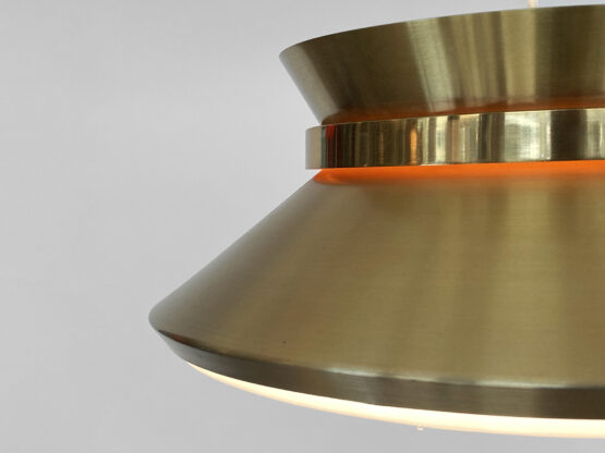 Brass colored aluminium pendant light by Carl Thore for Granhaga Metall. Sweden 1970s. - Image 3