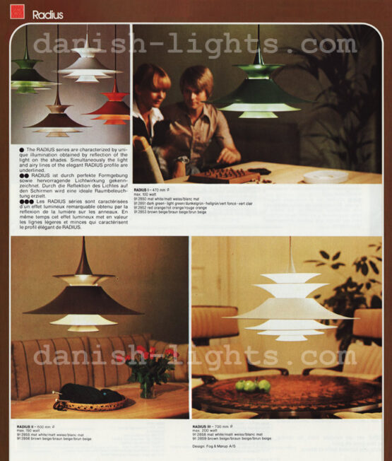 Pendant light "Radius" by Erik Balslev for Fog & Mørup. Denmark 1970s - Image 9