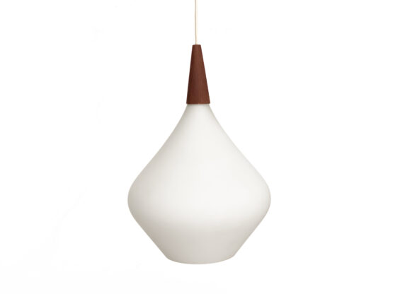 Telescopic wood and opaline glass wall lamp. Sweden 1960s. - Image 5