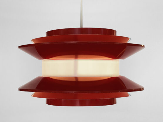 Pendant light "Trava" large red version by Carl Thore for Granhaga Metallindustri. Sweden 1970s - Image 2