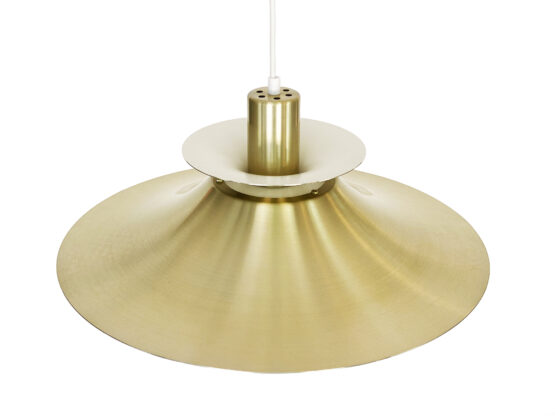Large golden colored aluminum pendant light from Frandsen Lighting. Denmark 1970s - Image 5
