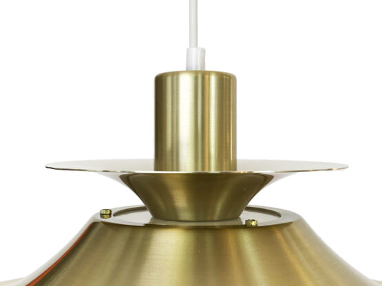 Large golden colored aluminum pendant light from Frandsen Lighting. Denmark 1970s - Image 8