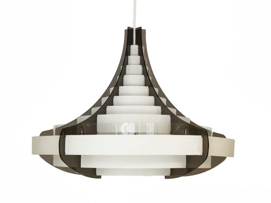 Large pendant light "Strips" by Brylle & Jacobsen for Quality System. Denmark 1970s
