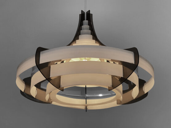 Large pendant light "Strips" by Brylle & Jacobsen for Quality System. Denmark 1970s - Image 4