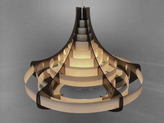 Large pendant light "Strips" by Brylle & Jacobsen for Quality System. Denmark 1970s - Image 6